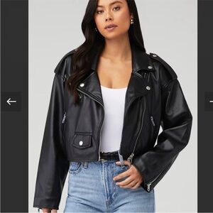 Good American Black Leather Jacket
